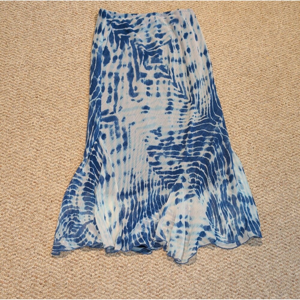 First Option Tie Dye Maxi Skirt Womens Small Blue Flowy Festival Hippie